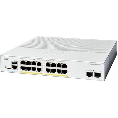 Комутатор Cisco Catalyst 1300 16xGE, PoE, 2x1G SFP (C1300-16P-2G) [105145]
