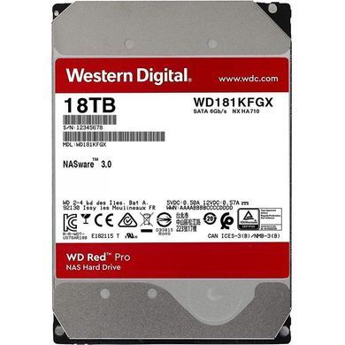 Накопичувач HDD SATA 18.0TB WD Red Pro NAS 7200rpm 512MB (WD181KFGX) [608009]