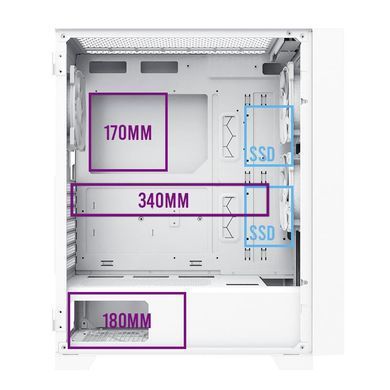 Корпус ATX W/O PSU MONTECH (AIR 1000 LITE (W)) [503280]