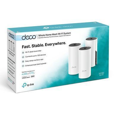 Система WiFi-Mesh TP-LINK Deco M4 AC1200, 2xGE LAN/WAN, 3мод (DECO-M4-3-PACK) [104322]