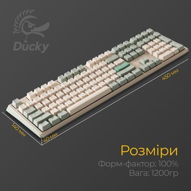 Клавіатура Ducky One 3 Cherry MX Speed Silver UA USB Matcha Cream (DKON2108-PUAPXМAEGGC1) [614124]