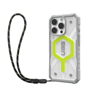 Чохол-накладка+ремінець Urban Armor Gear Pathfinder Clear Magsafe для Apple iPhone 16 Pro Active Neon Lanyard (1144641BV01) [616750]