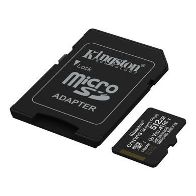 Карта пам`яті MicroSDXC 512GB UHS-I Class 10 Kingston Canvas Select Plus R150MB/s + SD-адаптер (SDCS3/512GB) [613222]
