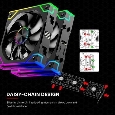 Вентилятор для корпуса 120mm*3 Xilence GAMING XPF360R.ARGB PWM REVERSE (XF073) [404890]