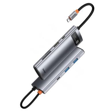 USB-хаб Baseus Metal Gleam Series 7-Port HUB Space Grey （Type-C to HDMI4K@60Hz*1+USB3.0*3+PD*1+SD/TF*1) (B00030708811-00) [802750]