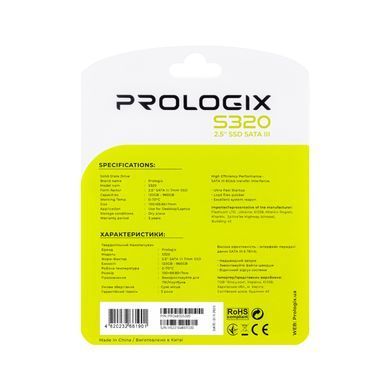 Накопичувач SSD 480GB Prologix S320 2.5" SATAIII 3D TLC (PRO480GS320) [607929]
