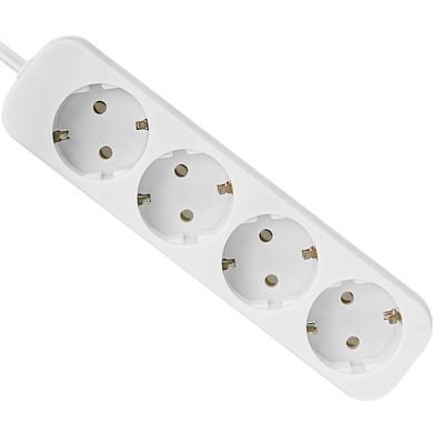 Мережевий фільтр Power filtr 1.8м Defender E418, 4 розетки, з заземленням (992250) [403507]