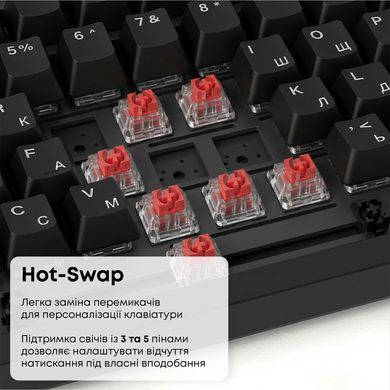 Клавіатура Ajazz AK820 Red Switch Black USB-C (AK820-R-B) [619473]