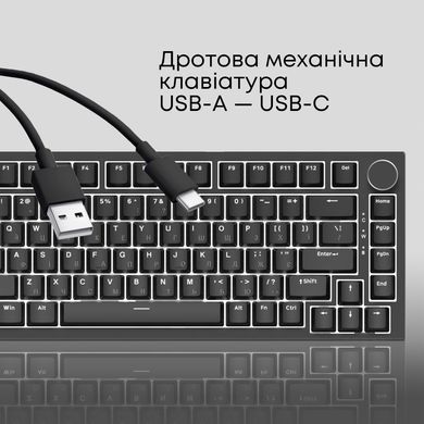 Клавіатура Ajazz AK820 Red Switch Black USB-C (AK820-R-B) [619473]