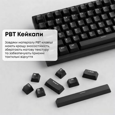Клавіатура Ajazz AK820 Red Switch Black USB-C (AK820-R-B) [619473]