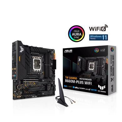 Материнcька плата ASUS TUF GAMING B660M-PLUS WIFI s1700 B660 4xDDR5 M.2 HDMI DP Wi-Fi BT mATX (90MB1AZ0-M1EAY0) [109093]