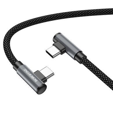 Кабель BOROFONE BU50 elbow magnetic 60W charging data cable Type-C to Type-C 1m Black (6941991111136) [805541]