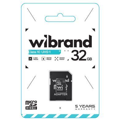 Карта пам'яті microSDHC (UHS-1) Wibrand 32Gb class 10 (adapter SD) (WICDHU1/32GB-A) [802817]