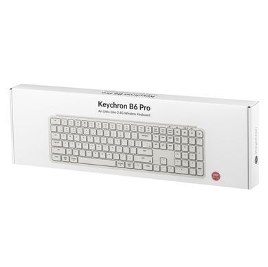 Клавіатура мембрана Keychron B6 Pro, USB/WL/BT, ivory white (B6P-K8-UA) [103664]