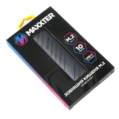 Зовнішня кишеня Maxxter M.2 NVMe PCIe, USB 3.2 Type-C, Metal, Black (EHDE-2280S-01) [611444]