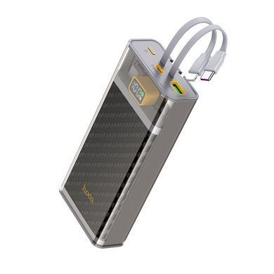 Зовнішній акумулятор HOCO J104A Discovery edition 22.5W fully compatible power bank with cable(20000mAh) Gray (6931474788962) [806310]