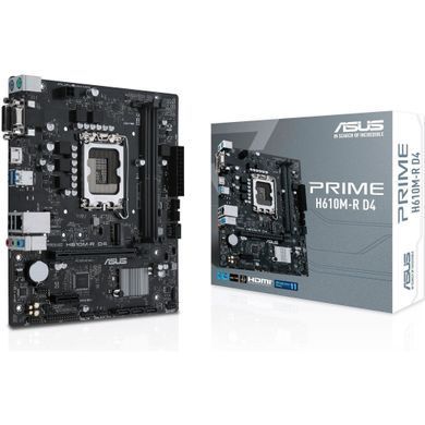 Материнcька плата ASUS PRIME H610M-R D4-SI s1700 H610 2xDDR4 M.2 HDMI D-Sub DVI mATX White BOX WITH ACCESSORY (90MB1B40-M0ECY0) [109068]