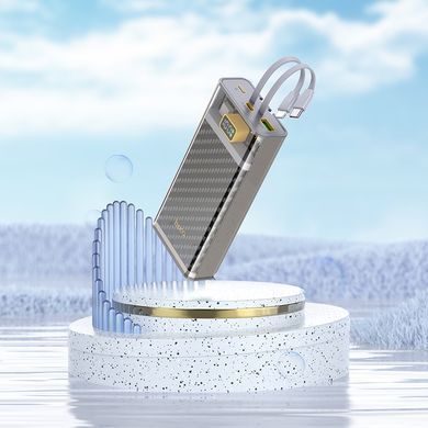 Зовнішній акумулятор HOCO J104A Discovery edition 22.5W fully compatible power bank with cable(20000mAh) Gray (6931474788962) [806310]