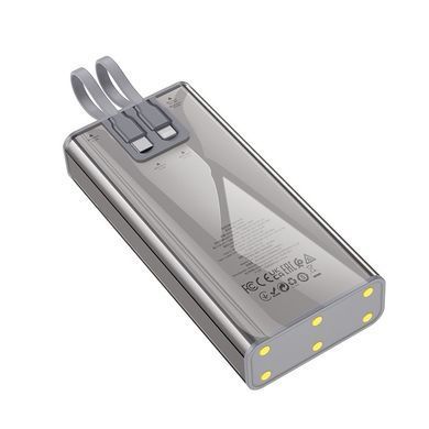 Зовнішній акумулятор HOCO J104A Discovery edition 22.5W fully compatible power bank with cable(20000mAh) Gray (6931474788962) [806310]