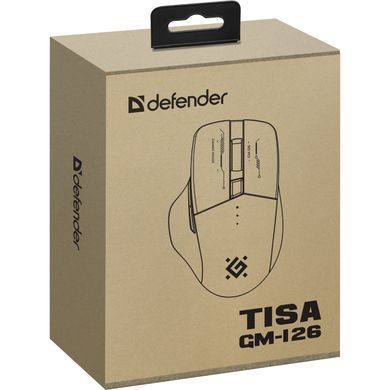 Мишка Defender Tisa GM-126, бездротова, ігрова, 1600 dpi., 7кн., 400 mAh, синьо-біла (52126) [401330]