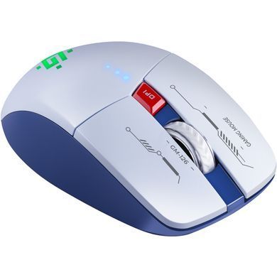 Мишка Defender Tisa GM-126, бездротова, ігрова, 1600 dpi., 7кн., 400 mAh, синьо-біла (52126) [401330]