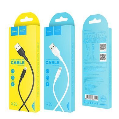 Кабель HOCO X25 USB to iP 2A, 1m, PVC, PVC connectors, Black (6957531080107) [805229]