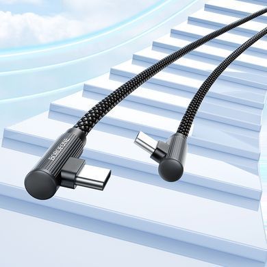 Кабель BOROFONE BU50 elbow magnetic 60W charging data cable Type-C to Type-C 1m Black (6941991111136) [805541]