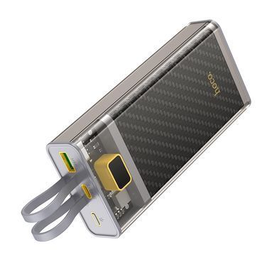 Зовнішній акумулятор HOCO J104A Discovery edition 22.5W fully compatible power bank with cable(20000mAh) Gray (6931474788962) [806310]