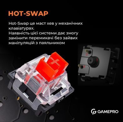 Клавіатура GamePro Red Swich Hot-Swap RGB Black (MK130R) [606069]