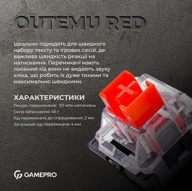 Клавіатура GamePro Red Swich Hot-Swap RGB Black (MK130R) [606069]