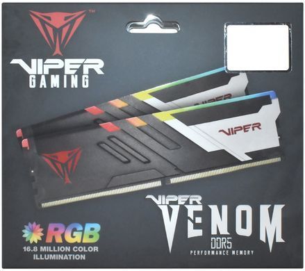 Модуль пам`яті DDR5 2x32GB/6000 Patriot Viper Venom RGB (PVVR564G600C30K) [614195]