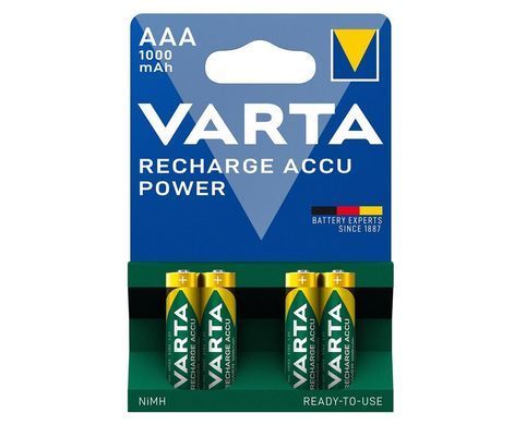 Акумулятор Varta NI-MH Power AAA 1000мА&bull;г, 4шт (05703301404) [113971]