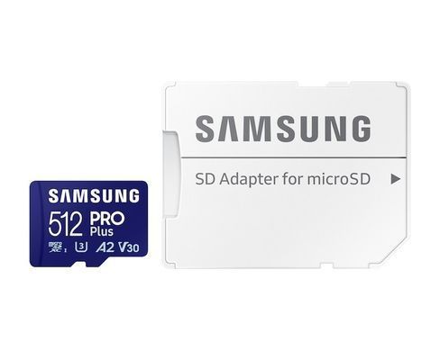 Карта пам`яті MicroSDXC 512GB UHS-I/U3 Class 10 Samsung Pro Plus R180/W130MB/s + SD-адаптер (MB-MD512SB/WW) [615551]