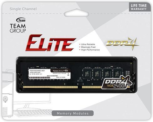 Модуль пам`ятi DDR4 16GB/2400 Team Elite (TED416G2400C1601) [621997]