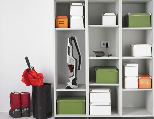 Пилосос Gorenje бездротовий, 162Вт, конт пил -0.5л, автон. робота до 60хв, HEPA, 2 в 1, підсвічування, індикатор, синій (SVC216GFW) [102326]