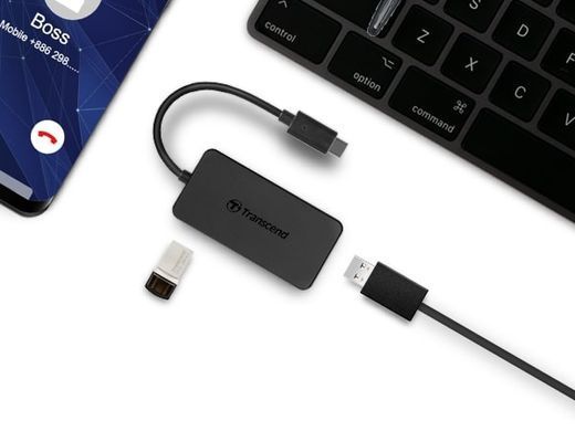 Хаб Transcend USB 3.1 Type-C > 4xUSB 3.1 Type-A пасивний (TS-HUB2C) [108796]