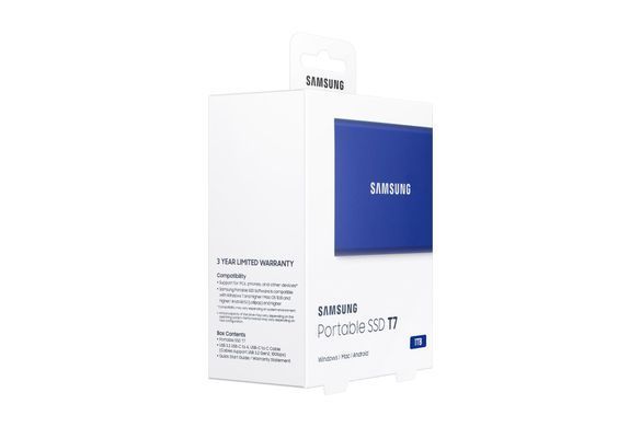 Твердотільний запам&rsquo;ятовувальний пристрій накопичувач (SSD) USB3.1 1TB EXT. T7 SAMSUNG (MU-PC1T0H/WW) [501355]
