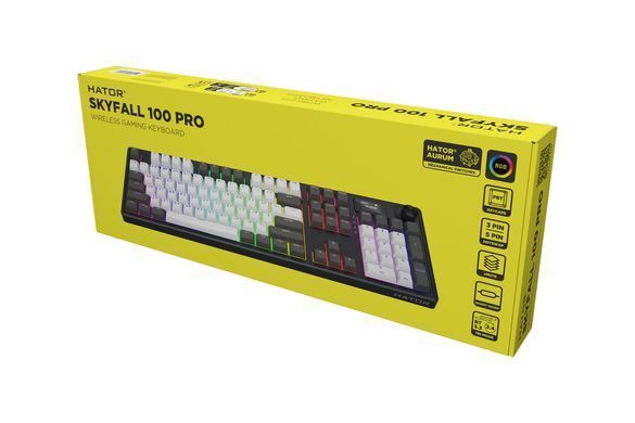 Клавіатура бездротова Hator Skyfall 100 Pro Wireless Grey/Black (HTK4100UA) [618089]