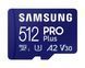 Карта пам`яті MicroSDXC 512GB UHS-I/U3 Class 10 Samsung Pro Plus R180/W130MB/s + SD-адаптер (MB-MD512SB/WW) [615551], фото 2