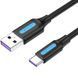 Кабель USB 2.0 AM-Type-C M, 0.5 м, 100W PVC чорний Vention (CORBD) [402426], фото 1