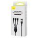 Кабель Baseus Flash Series Ⅱ Two-for-three Charging Cable U+C to M+L+C 100W 1.2m Black (CASS030101) [802611], фото 2