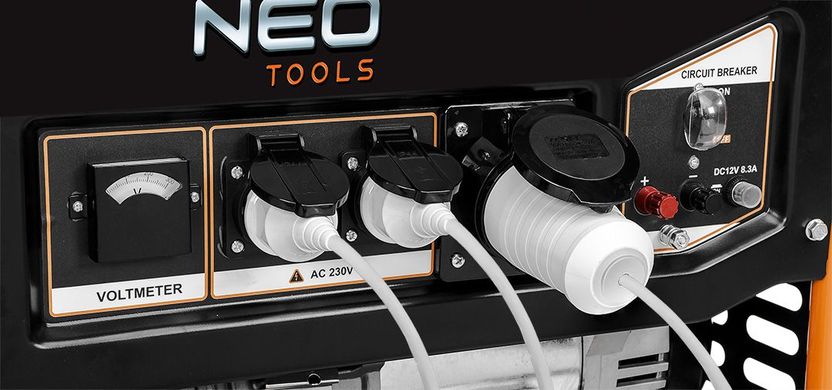 Neo Tools Генератор бензиновий 04-731, 6.0/6.5кВт, 1х12В та 2х230В (16А) та 1x230В(32А), бак 25л, 313г/кВтГ, 85 кг