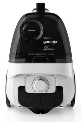 Пилосос Gorenje контейнерний, 800Вт, конт пил -3.3л, HEPA, телескоп трубка, сенсорне упр, білий (VC2201G4AEW) [110854]