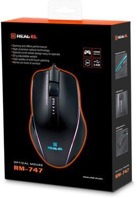 Миша REAL-EL RM-747 Black (EL123200028) [606375]