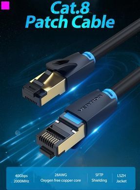 Патч-корд Vention CAT 8 SFTP Ethernet, 2 m, Black (IKABH) [610167]