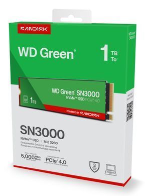 Твердотільний запам&rsquo;ятовувальний пристрій накопичувач (SSD) G4 M.2 NVME 1TB GREEN SN3000 SANDISK (WDS100T4G0E) [501446]