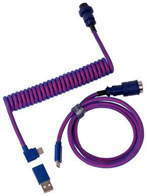 Кабель Type-A/Type-C Keychron Premium Coiled Aviator Cable-Angled Purpule (CAB3_KEYCHRON) [108576]