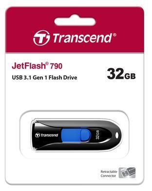 Накопичувач Transcend 32GB USB 3.1 Type-A JetFlash 790 Чорний (TS32GJF790K) [108962]