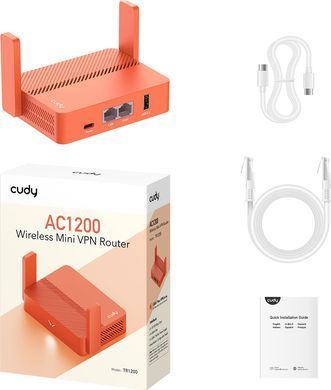 Маршрутизатор Cudy TR1200, AC1200 Wi-Fi Mesh Router with USB, 2&times;10/100Mbps RJ45 (TR1200_EU_V1.0) [401502]