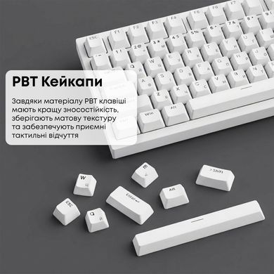 Клавіатура Ajazz AK820 Red Switch White USB-C (AK820-R-W) [619474]